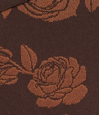 Leo & Nicole Plus Size Envelope Neck Long Sleeve Allover Rose Jacquard Sweater