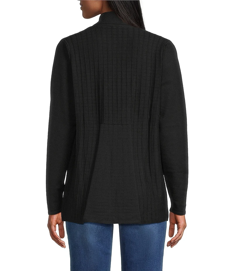Leo & Nicole Shawl Collar Long Sleeve Open-Front Sweater Cardigan