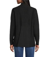 Leo & Nicole Shawl Collar Long Sleeve Open-Front Sweater Cardigan