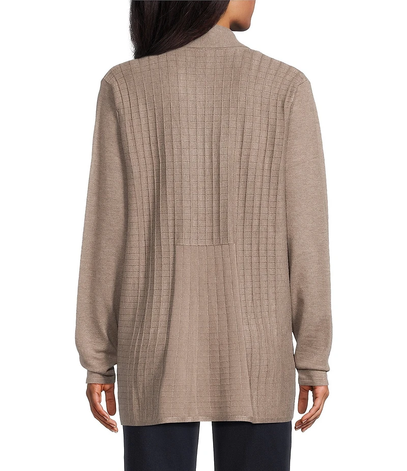 Leo & Nicole Shawl Collar Long Sleeve Open-Front Sweater Cardigan