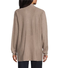 Leo & Nicole Shawl Collar Long Sleeve Open-Front Sweater Cardigan