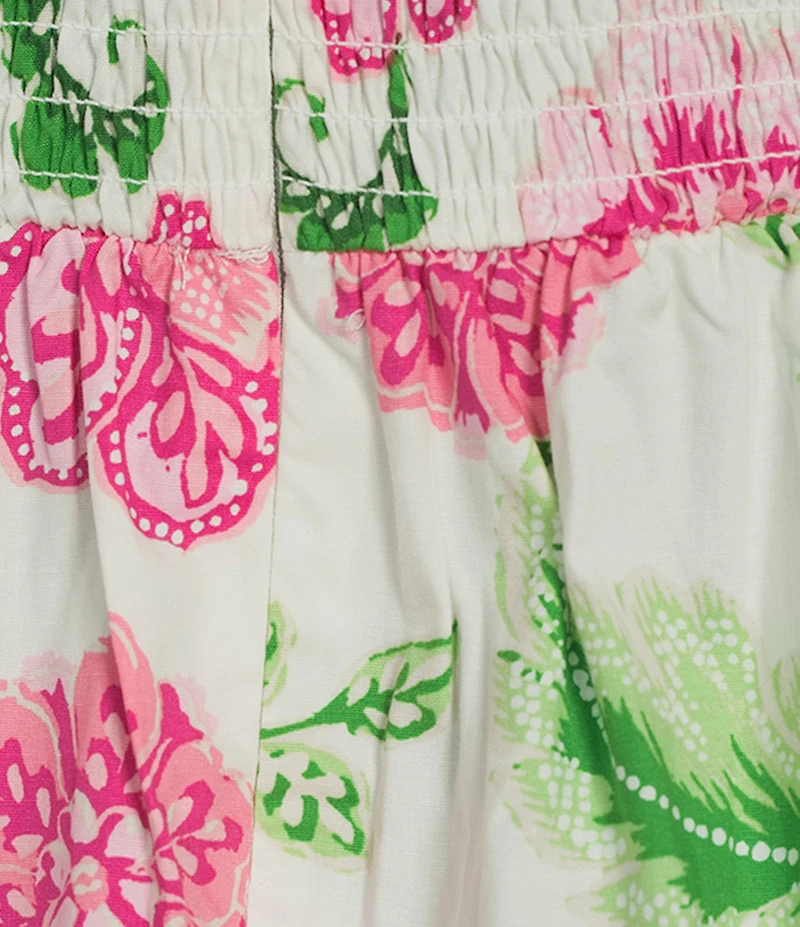 Leslie Fay Bowtie Shoulder Strap Floral Print Button Front Midi Dress