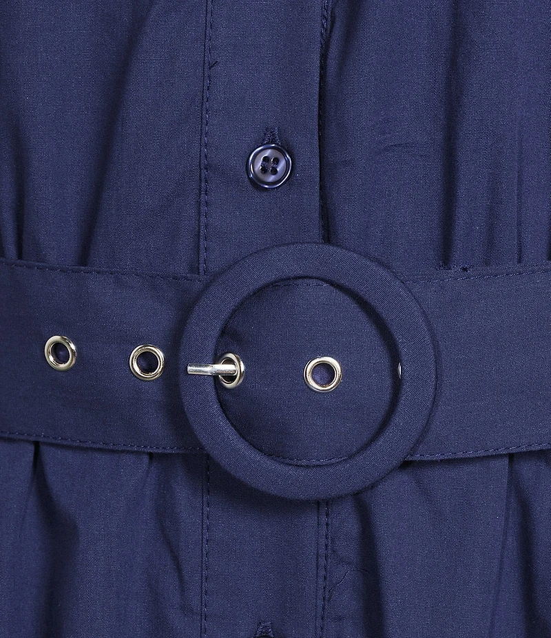 Leslie Fay Cotton Poplin Fit and Flare Eyelet Dress