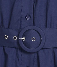 Leslie Fay Cotton Poplin Fit and Flare Eyelet Dress