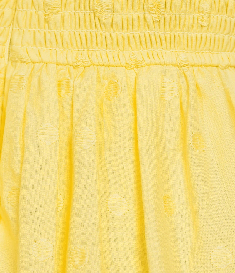 Leslie Fay Embroidered Square Neck Tie Strap Flounce Midi Dress