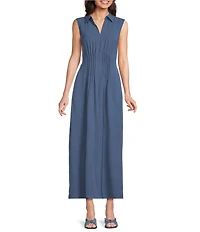 Leslie Fay Sleeveless Pleated Front Midi Dress