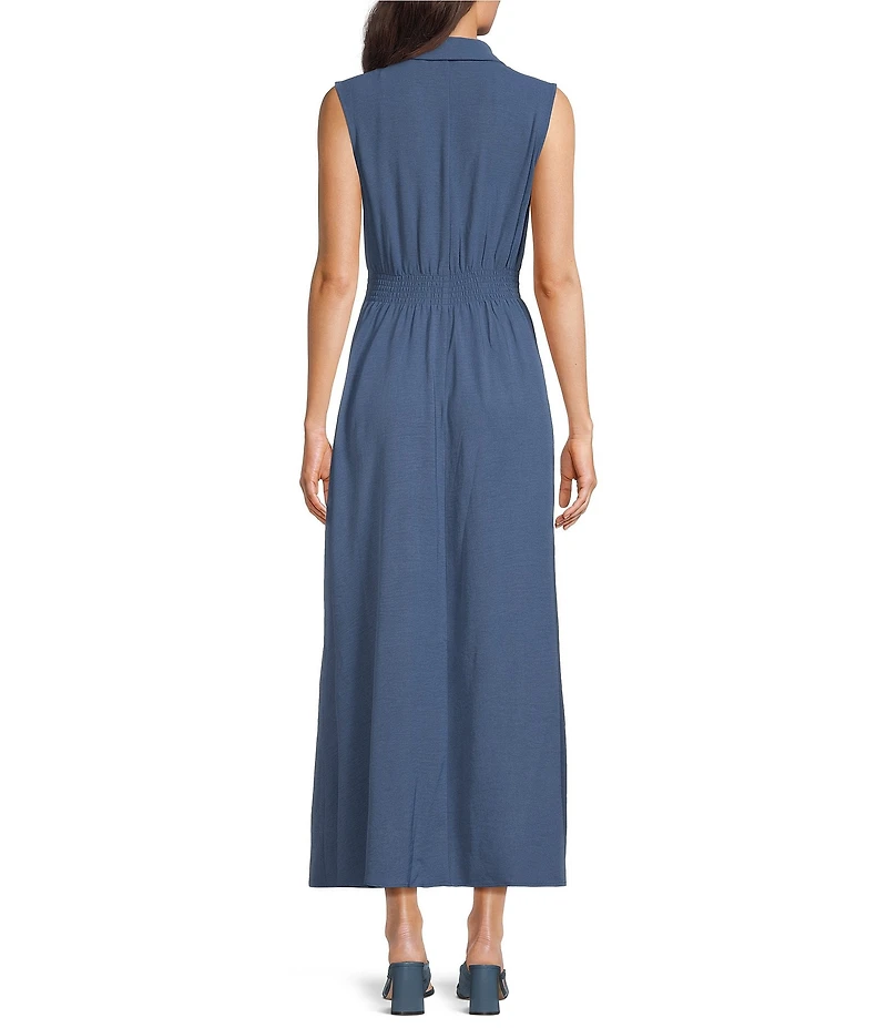 Leslie Fay Sleeveless Pleated Front Midi Dress
