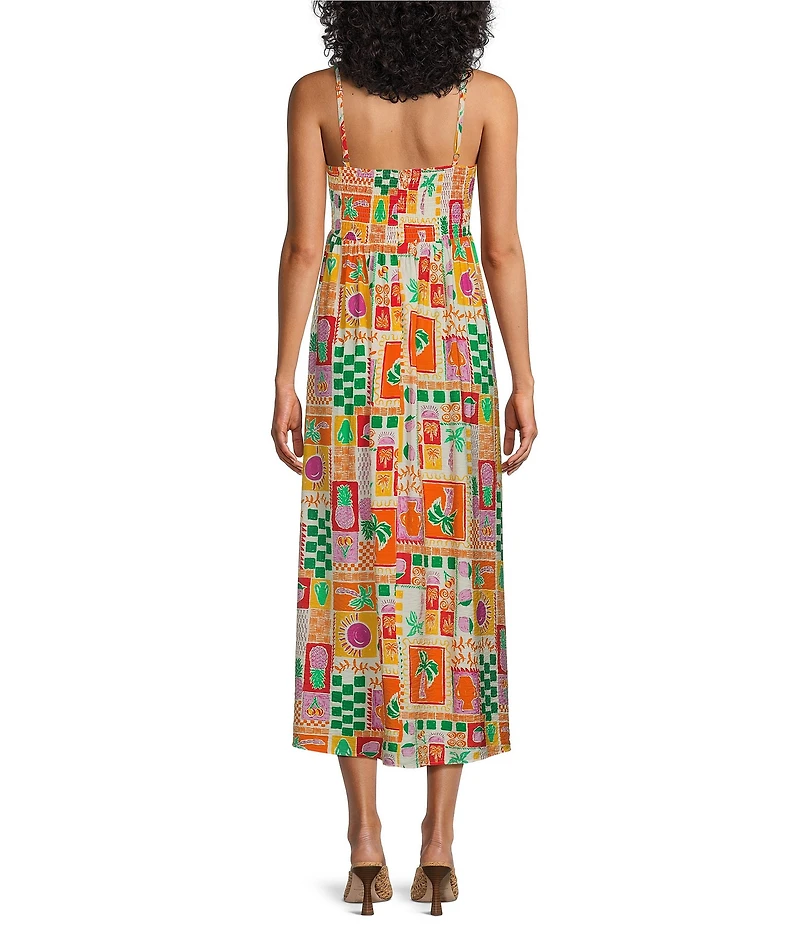 Leslie Fay Sleeveless Square Neck Midi Dress