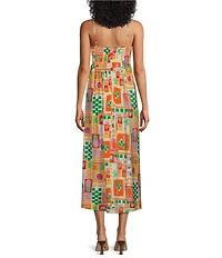 Leslie Fay Sleeveless Square Neck Midi Dress