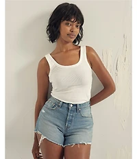 Levi's® 501®Curvy Fit High Rise Frayed Shorts