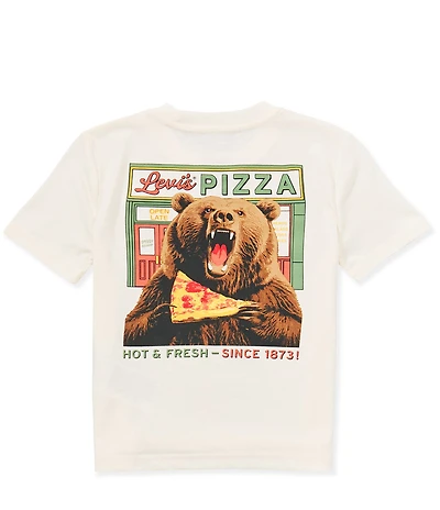 Levi's Little Boys Shorts Sleeve Pizza Loving Bear Tee