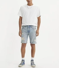 Levi's® 412 Slim Fit 9#double; Inseam Distressed Shorts