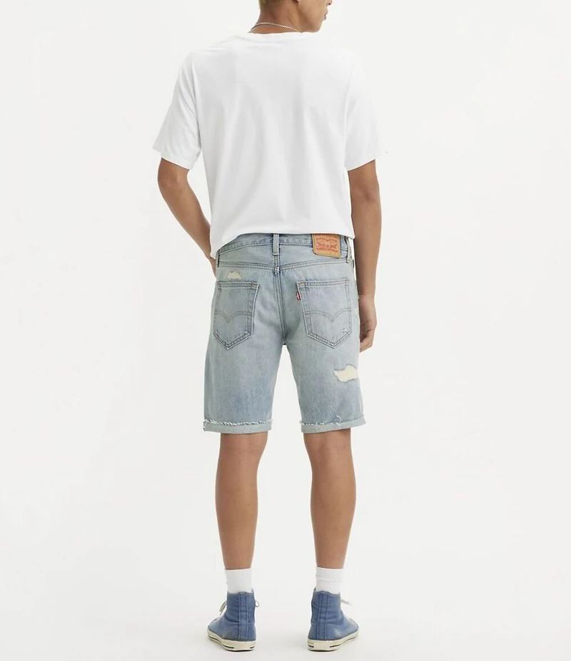 Levi's® 412 Slim Fit 9#double; Inseam Distressed Shorts