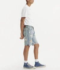 Levi's® 412 Slim Fit 9#double; Inseam Distressed Shorts
