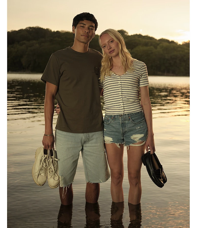 Levi's® 469 Loose Fit Distressed 12#double; Inseam Shorts