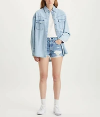 Levi's® 501® Original High-Rise Destructed Frayed Hem Denim Shorts