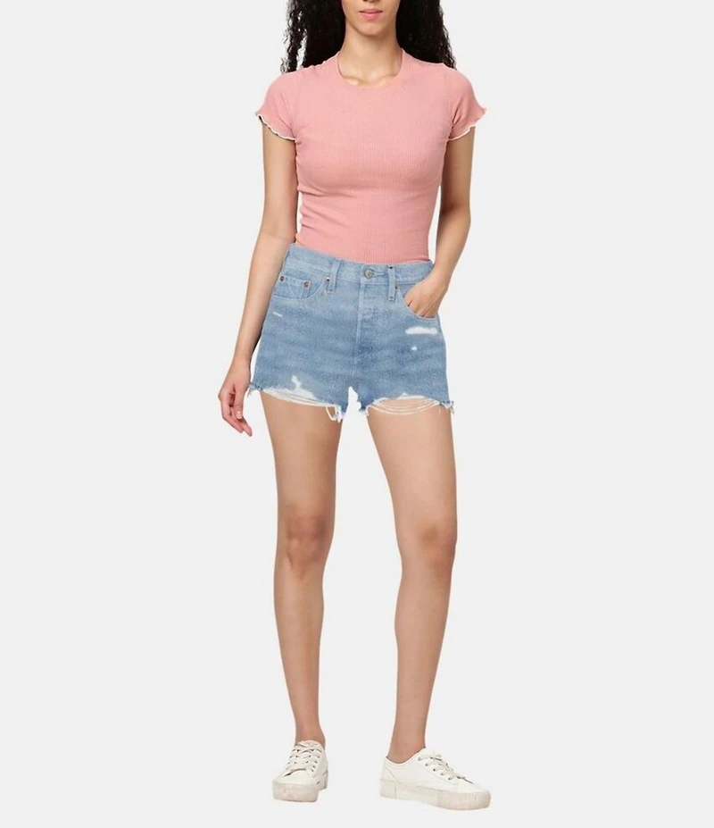 Levi's® 501® Original High-Rise Destructed Frayed Hem Denim Shorts