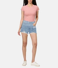 Levi's® 501® Original High-Rise Destructed Frayed Hem Denim Shorts