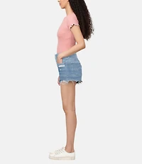 Levi's® 501® Original High-Rise Destructed Frayed Hem Denim Shorts