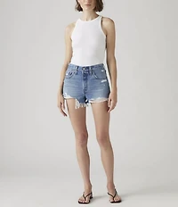 Levi's® 501® Original High-Rise Destructed Frayed Hem Denim Shorts