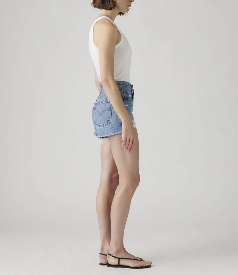 Levi's® 501® Original High-Rise Destructed Frayed Hem Denim Shorts