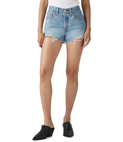 Levi's® 501® Original High Rise Distressed Frayed Hem Denim Shorts