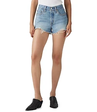 Levi's® 501® Original High Rise Distressed Frayed Hem Denim Shorts