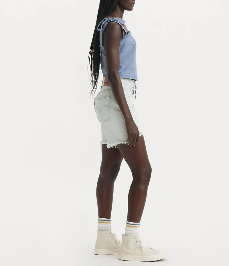 Levi's® 501® Original High Rise Mid Thigh Distressed Denim Shorts