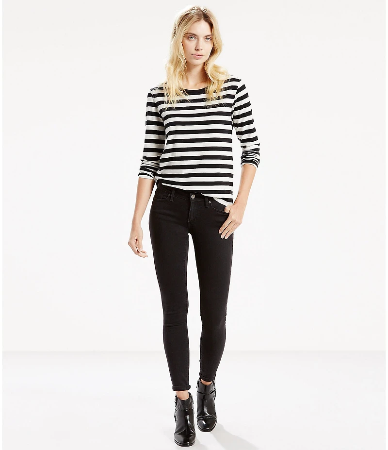 Levi's® 711 Mid Rise Black Skinny Jeans