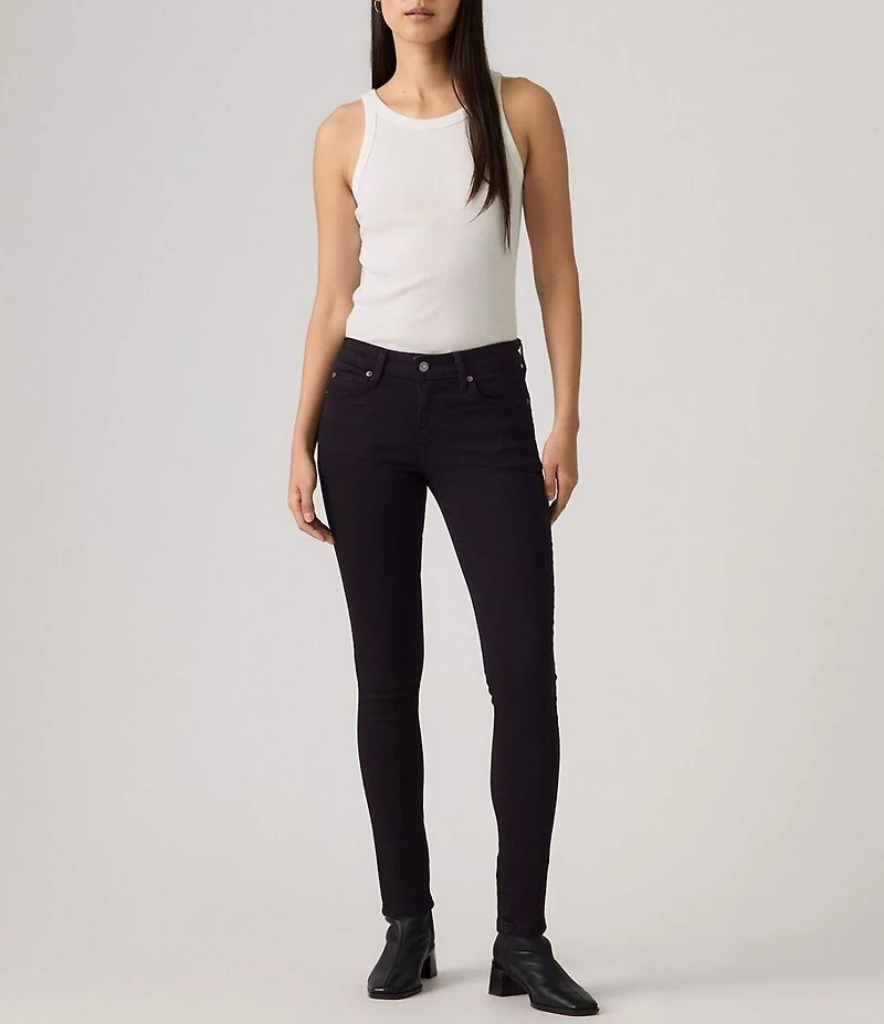 Levi's® 711 Mid Rise Black Skinny Jeans