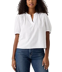 Levi's® Amelie Vertical Line Poplin Short Sleeves Blouse