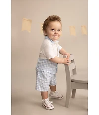 Levi's® Baby Boys Gingham Woven Short-Sleeve Button Front Shirt & Shorts Set