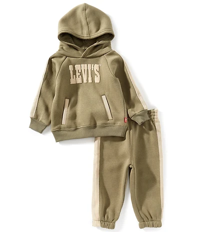 Levi's® Baby Boys Long Sleeve Fleece Sweatshirt & Matching Fleece Jogger Pants Set