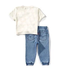 Levi's® Baby Boys Short Sleeves Moto Patch T-Shirt & Jogger Pants Set