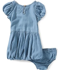 Levi's Baby Girls Cap Sleeve Bubble Dress & Matching Bloomers