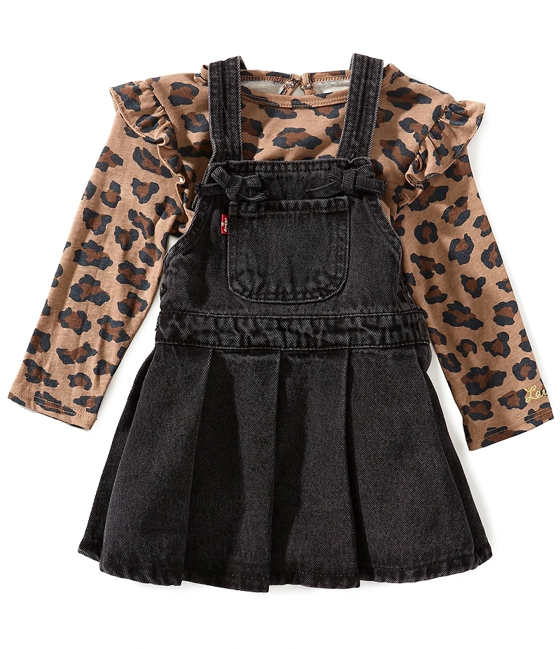 Levi's® Baby Girls Leopard Top and Pleated Skirtall 2-Piece Set