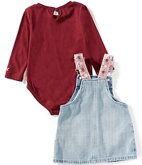 Levi's® Baby Girls Sleeveless Western Skirtall & Long-Sleeve Knit Bodysuit Set