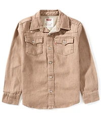 Levi's® Big Boys Long-Sleeve Barstow Twill Western Shirt