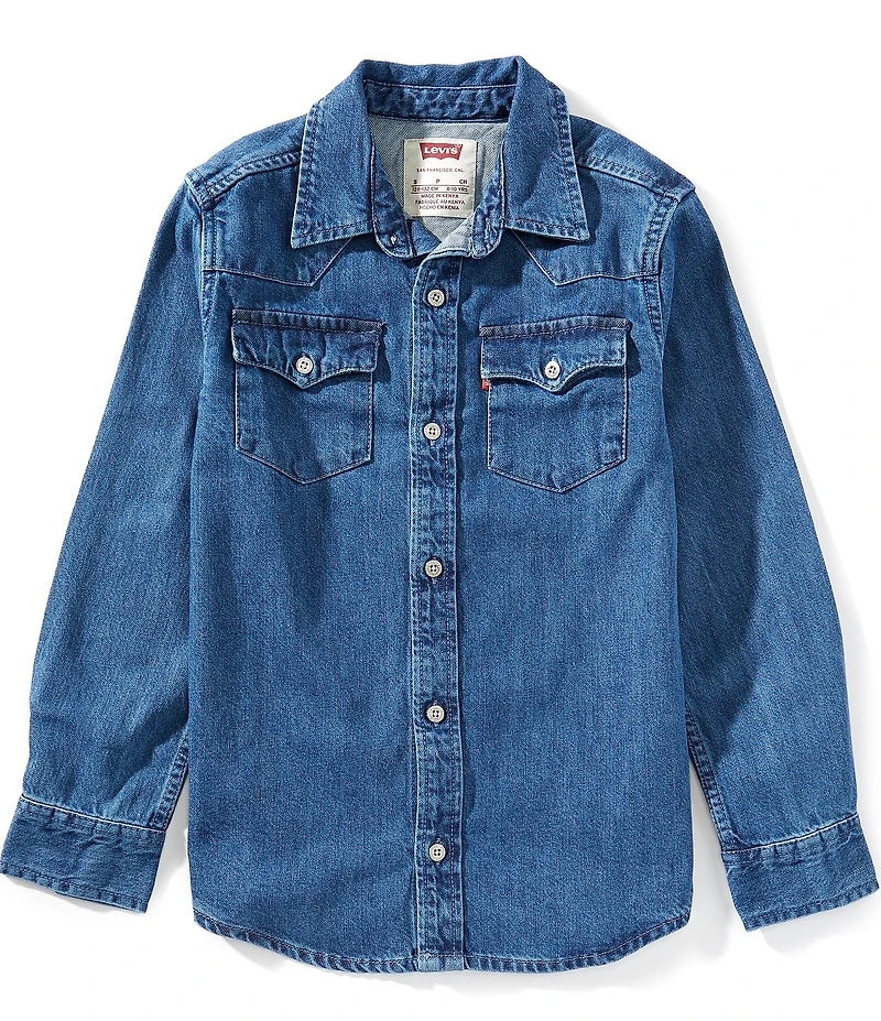 Levi's® Big Boys Long Sleeve Woven Logo Western Shirt