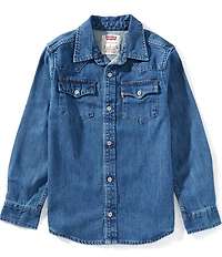 Levi's® Big Boys Long Sleeve Woven Logo Western Shirt