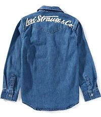 Levi's® Big Boys Long Sleeve Woven Logo Western Shirt