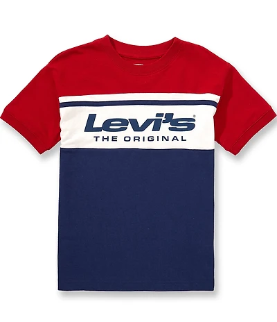 Levi's Big Boys Short Sleeve Downtown Color Block Ringer Tee