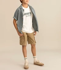 Levi's® Big Boys Short Sleeve Warp Printed Knit Camp Shirt