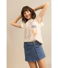 Levi's® Big Girls Flutter Short Sleeve Coastal Flutter Top