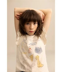 Levi's® Big Girls Flutter Short Sleeve Coastal Flutter Top