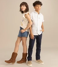 Levi's® Big Girls Flutter Short Sleeve Coastal Flutter Top