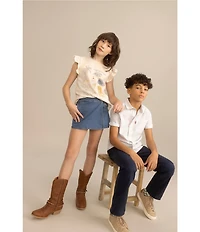 Levi's® Big Girls Flutter Short Sleeve Coastal Flutter Top