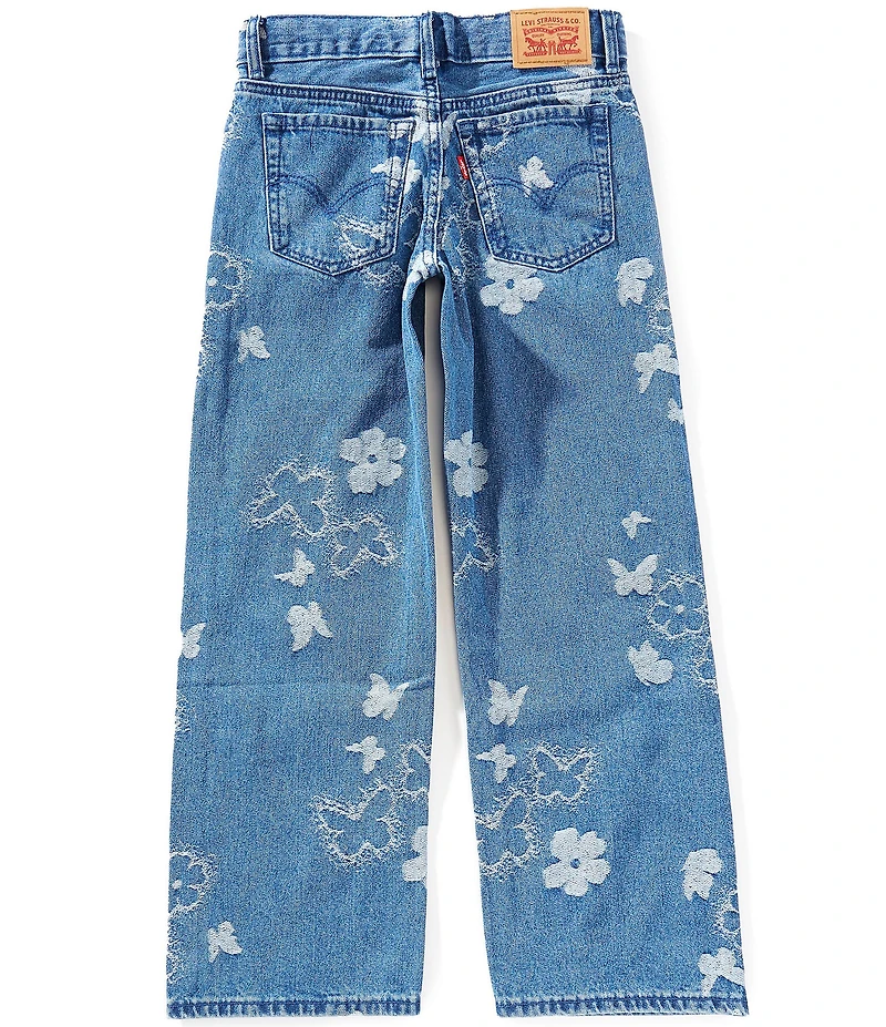 Levi's® Big Girls Butterfly/Flower-Printed Wide-Leg Jeans