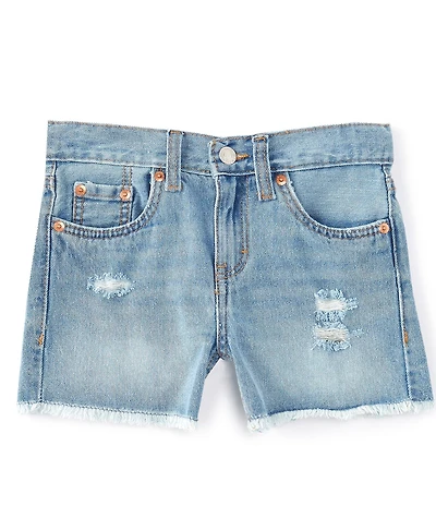 Levi's® Big Girls Girlfriend Shorty Short Raw Hem Denim Shorts