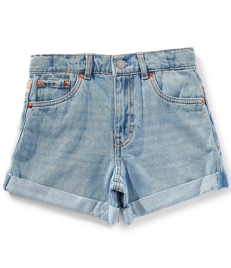 Levi's® Big Girls Mini Mom Embroidered Back Denim Shorts